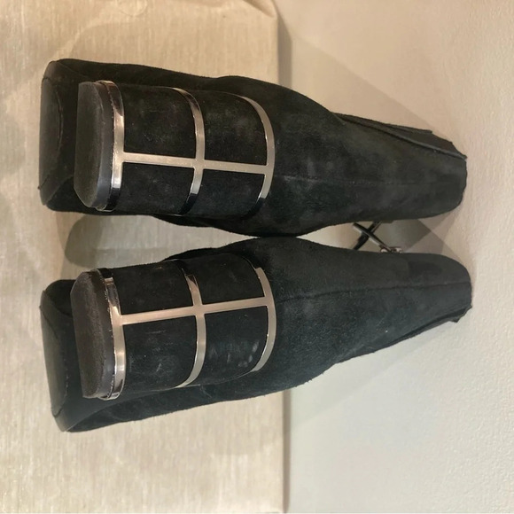 STEVE MADDEN  Sz 9.5 Bennet Suede Pointy Toe Cage Heel Ankle Booties - Picture 10 of 12